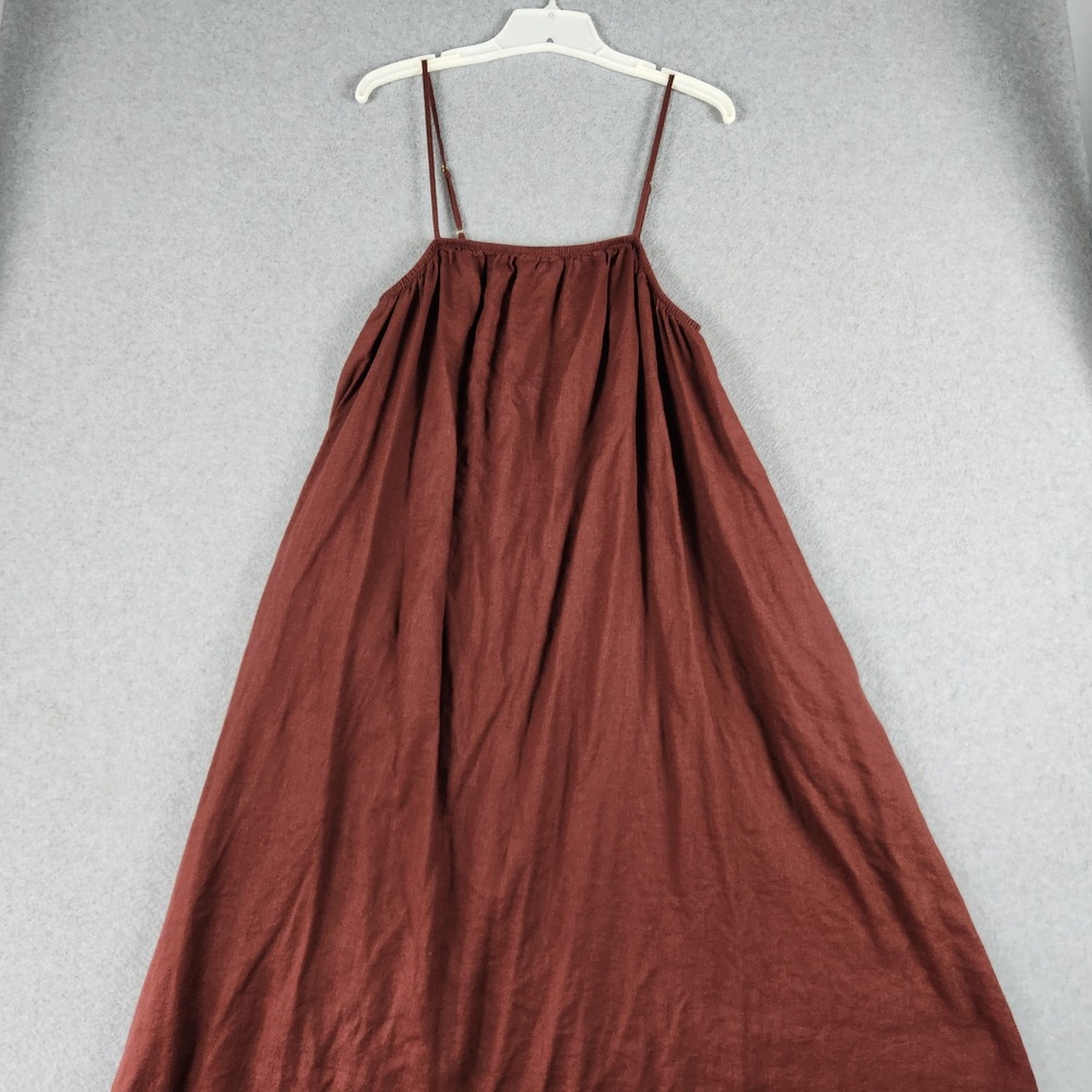 Nordstrom Cami Maxi Dress Womens Medium Rust Brown Relaxed Fit Adjustable Strap